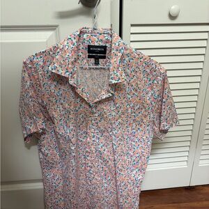 Bonobos Multicolor Floral Casual Button Down Shirt size M slim fit